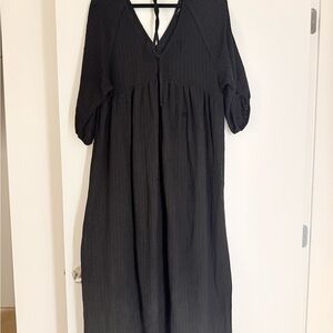 Massimo Dutti Black Long Sleeve Dress